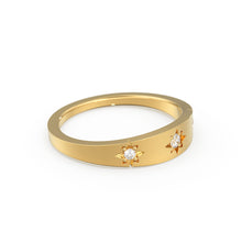 Load image into Gallery viewer, Star Setting Diamond Stacking Ring / 14k Gold Dainty Delicate Minimal Diamond Ring / avail in 14k Gold / Rose Gold