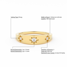 Load image into Gallery viewer, Star Setting Diamond Stacking Ring / 14k Gold Dainty Delicate Minimal Diamond Ring / avail in 14k Gold / Rose Gold