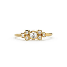 Load image into Gallery viewer, Engagement Ring / 14K Gold Round Cut Bezel Set Diamond Engagement Ring / Unique Engagement Ring / Brilliant Cut Natural Diamond Ring