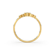 Load image into Gallery viewer, Engagement Ring / 14K Gold Round Cut Bezel Set Diamond Engagement Ring / Unique Engagement Ring / Brilliant Cut Natural Diamond Ring