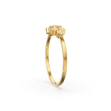 Load image into Gallery viewer, Engagement Ring / 14K Gold Round Cut Bezel Set Diamond Engagement Ring / Unique Engagement Ring / Brilliant Cut Natural Diamond Ring