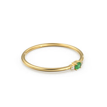 Load image into Gallery viewer, Emerald Ring / Oval Emerald Ring / 14K Gold Oval Cut Emerald with Surrounding Round Cut Diamonds / Holiday Sale