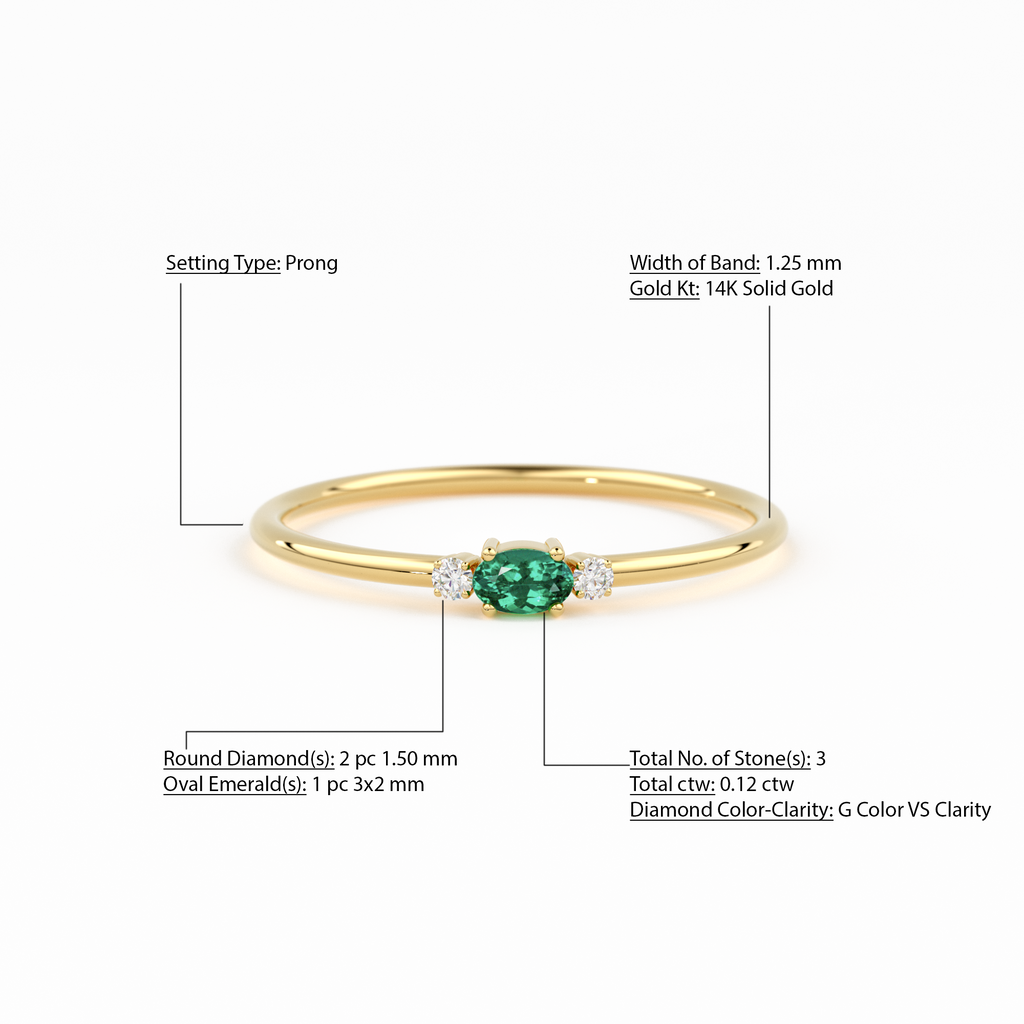 Emerald Ring / Oval Emerald Ring / 14K Gold Oval Cut Emerald with Surrounding Round Cut Diamonds / Holiday Sale