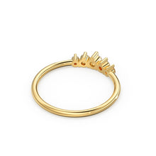 Load image into Gallery viewer, 5 Stone Wedding Ring / Diamond Wedding Band in 14k Gold / Womens Wedding Ring / Engagement Band / Anniversary Ring / Rose Gold Wedding Ring