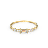 Diamond Baguette Ring / Baguette Diamond Engagement Ring in 14k Gold / Thin Simple Delicate Minimalist Baguette Solitaire Diamond Gold Ring