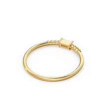 Load image into Gallery viewer, Diamond Baguette Ring / Baguette Diamond Engagement Ring in 14k Gold / Thin Simple Delicate Minimalist Baguette Solitaire Diamond Gold Ring