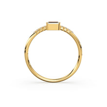 Load image into Gallery viewer, Diamond Baguette Ring / Baguette Diamond Engagement Ring in 14k Gold / Thin Simple Delicate Minimalist Baguette Solitaire Diamond Gold Ring