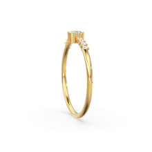 Load image into Gallery viewer, Diamond Baguette Ring / Baguette Diamond Engagement Ring in 14k Gold / Thin Simple Delicate Minimalist Baguette Solitaire Diamond Gold Ring
