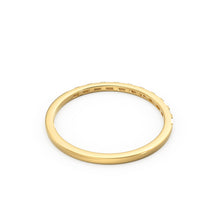 Load image into Gallery viewer, Baguette Diamond Ring / 14k Gold Half Eternity Baguette Diamond Stackable Ring / 1.0MM Ultra Thin Baguette Diamond Wedding Ring