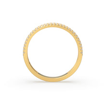 Load image into Gallery viewer, Half Eternity Diamond Wedding Ring / 14k Gold Double Row Micro Pave Half Eternity Ring Wedding Band for Women