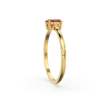 Load image into Gallery viewer, Ruby Ring / Ruby Engagement Ring in 14k Gold / Oval Cut Natural 3 Stone Ruby Diamond Ring / July Birthstone / Promise Ring