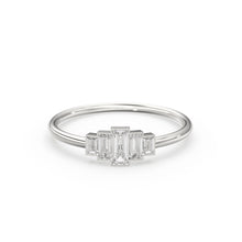 Load image into Gallery viewer, 14k Gold Step Cut Baguette Diamond / Alternative Engagement Ring / Christmas Gift