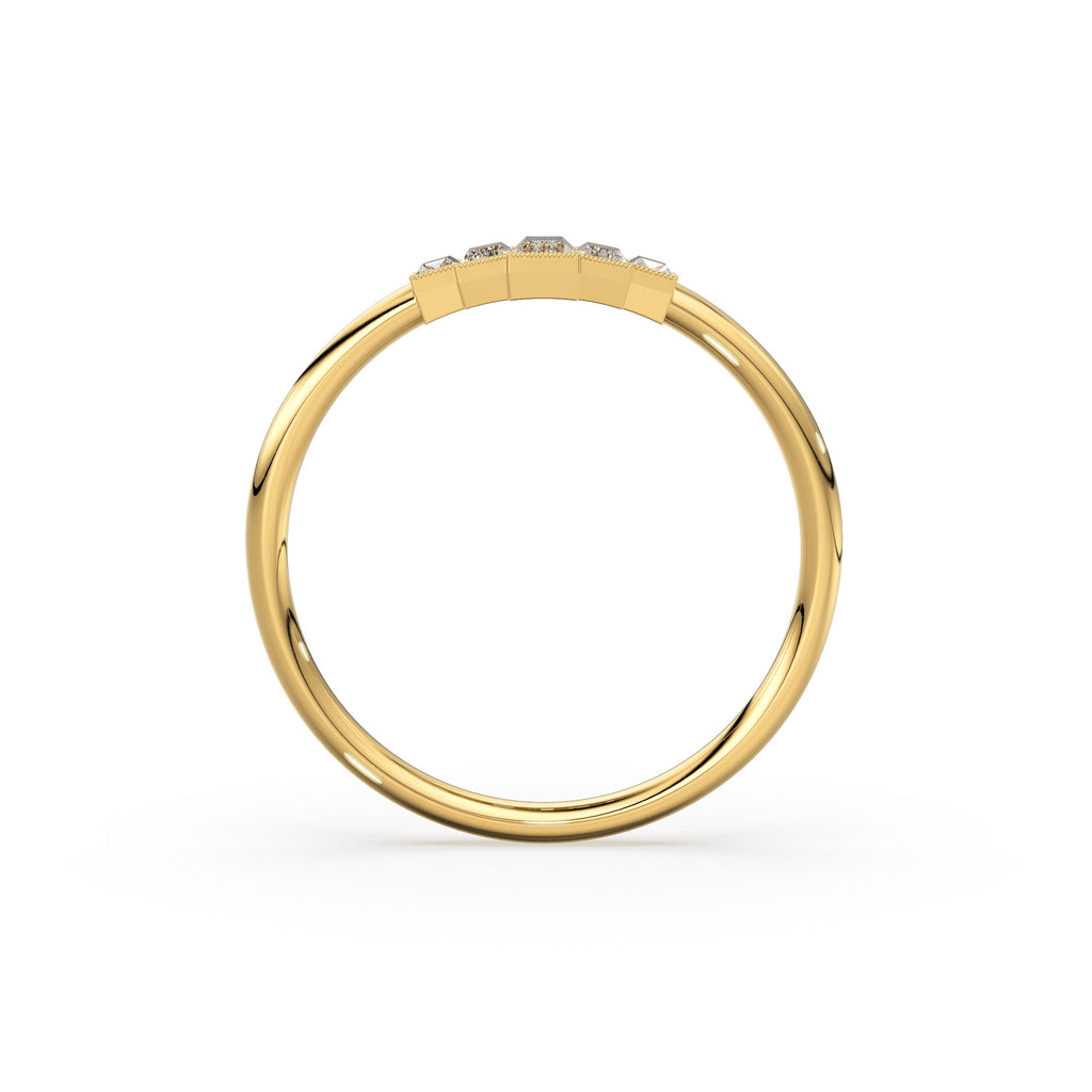 14k Gold Step Cut Baguette Diamond / Alternative Engagement Ring / Christmas Gift