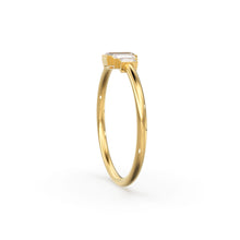 Load image into Gallery viewer, 14k Gold Step Cut Baguette Diamond / Alternative Engagement Ring / Christmas Gift