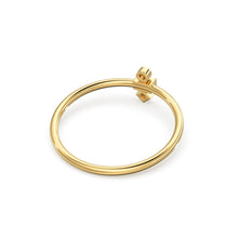 Load image into Gallery viewer, Baguette Diamond Ring / 14k Gold Baguette and Round Cut Diamond Ring / Minimalist Baguette Ring / Dainty Mix Diamond Ring