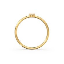Load image into Gallery viewer, Baguette Diamond Ring / 14k Gold Baguette and Round Cut Diamond Ring / Minimalist Baguette Ring / Dainty Mix Diamond Ring