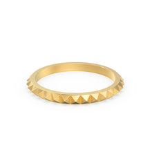 Load image into Gallery viewer, 14K Gold Pyramid Eternity Ring / Gold Spike Ring / Pyramid Ring / Gold Stacking Ring / Simple Gold Ring / Minimal Jewelry / Spike Stud Ring