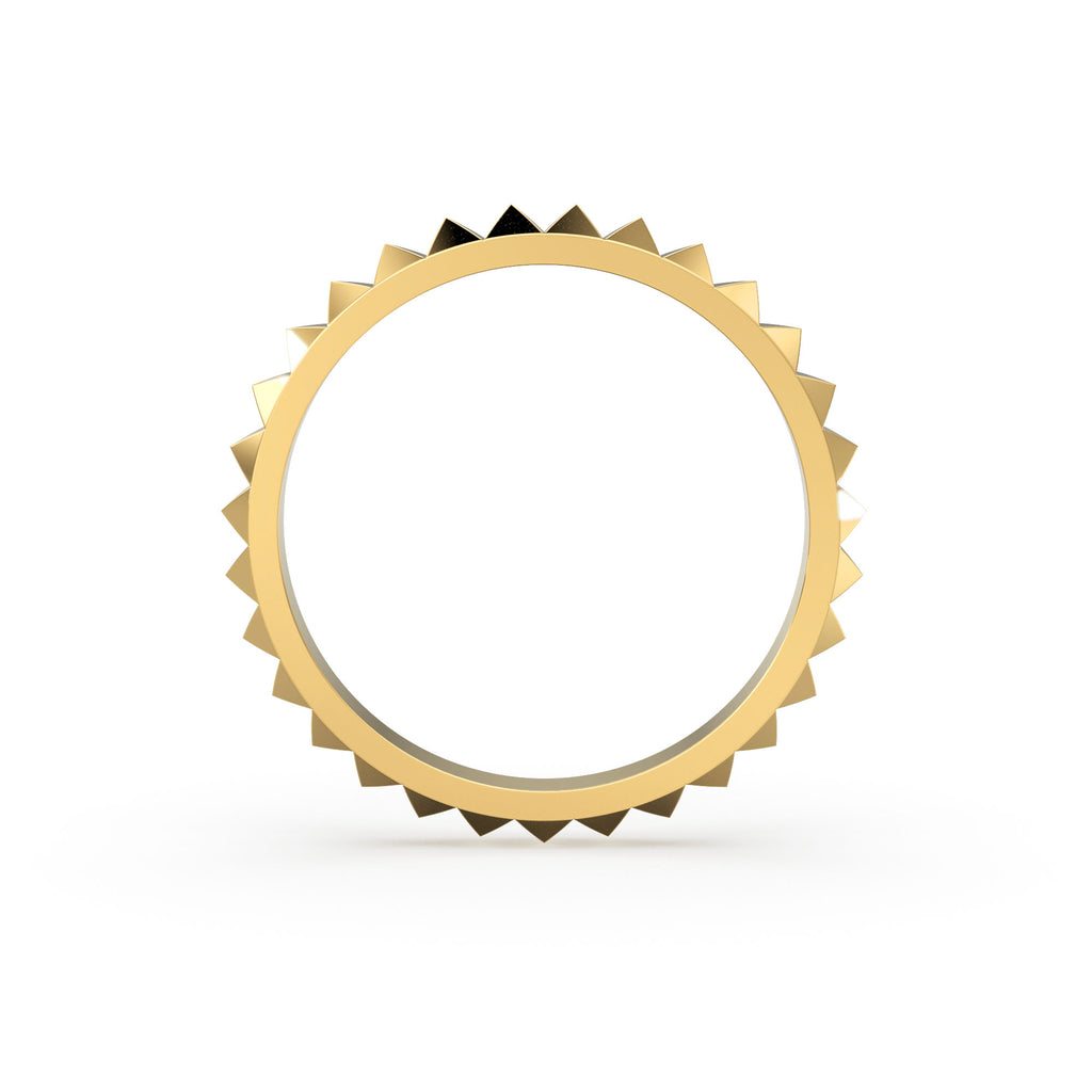 14K Gold Pyramid Eternity Ring / Gold Spike Ring / Pyramid Ring / Gold Stacking Ring / Simple Gold Ring / Minimal Jewelry / Spike Stud Ring