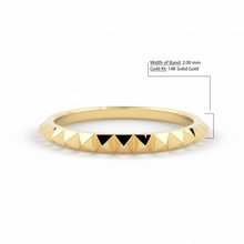 Load image into Gallery viewer, 14K Gold Pyramid Eternity Ring / Gold Spike Ring / Pyramid Ring / Gold Stacking Ring / Simple Gold Ring / Minimal Jewelry / Spike Stud Ring