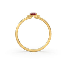 Load image into Gallery viewer, Natural Ruby Ring / 14k Gold Halo Ruby Engagement Ring / Victorian Genuine Ruby Ring / July Birthstone Ring / Anniversary Gift