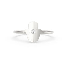 Load image into Gallery viewer, Hamsa Ring / Diamond Hamsa Ring in 14k Gold / Rose Gold Ring / Graduation Gift
