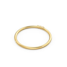 Load image into Gallery viewer, Minimalist Ring 14k Solid Gold / Diamond Ring / 1.5MM Triple Stone Ring / Thin Gold Stacking Rings / Promise Ring / Christmas Gift