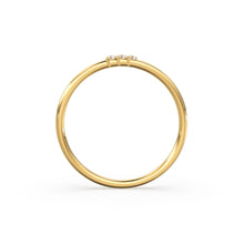 Load image into Gallery viewer, Minimalist Ring 14k Solid Gold / Diamond Ring / 1.5MM Triple Stone Ring / Thin Gold Stacking Rings / Promise Ring / Christmas Gift