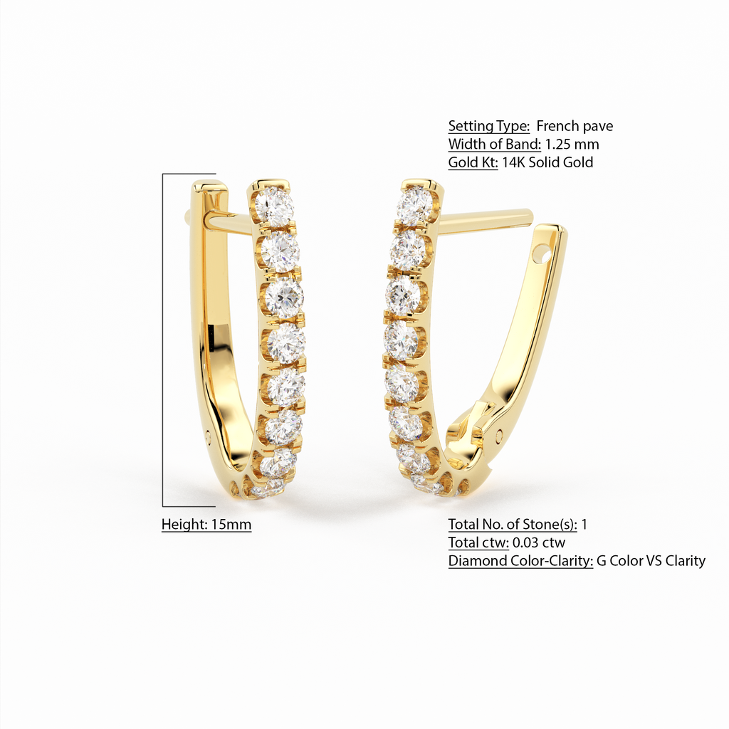 Diamond Pave Huggie Earrings / Diamond Huggies / 14k Solid Gold Huggie Earrings / Tiny Huggie Earrings / 1MM Diamond Hoop Earrings / Gift For Her