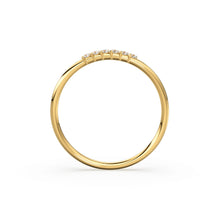 Load image into Gallery viewer, 14k Gold 6 Stone Diamond Wedding Band / April Birthstone Ring / Thin Dainty Diamond Wedding Ring / Minimalist Stacking Ring