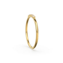 Load image into Gallery viewer, 14k Gold 6 Stone Diamond Wedding Band / April Birthstone Ring / Thin Dainty Diamond Wedding Ring / Minimalist Stacking Ring