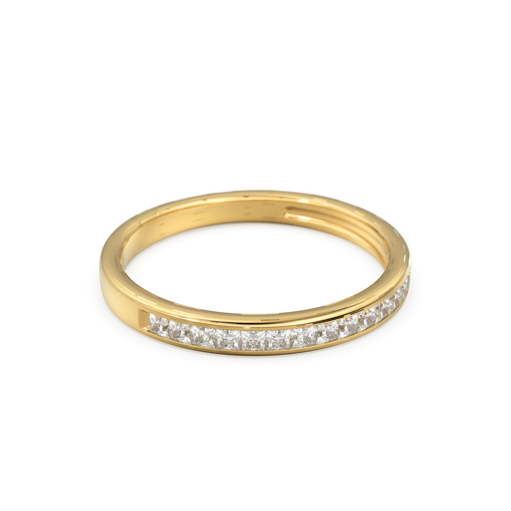 Princess Cut Diamond Half Eternity Ring 2.4mm 0.55 ctw 14k Gold / Channel Setting Wedding Band / Rose Gold White Gold