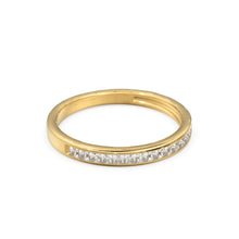 Load image into Gallery viewer, Princess Cut Diamond Half Eternity Ring 2.4mm 0.55 ctw 14k Gold / Channel Setting Wedding Band / Rose Gold White Gold