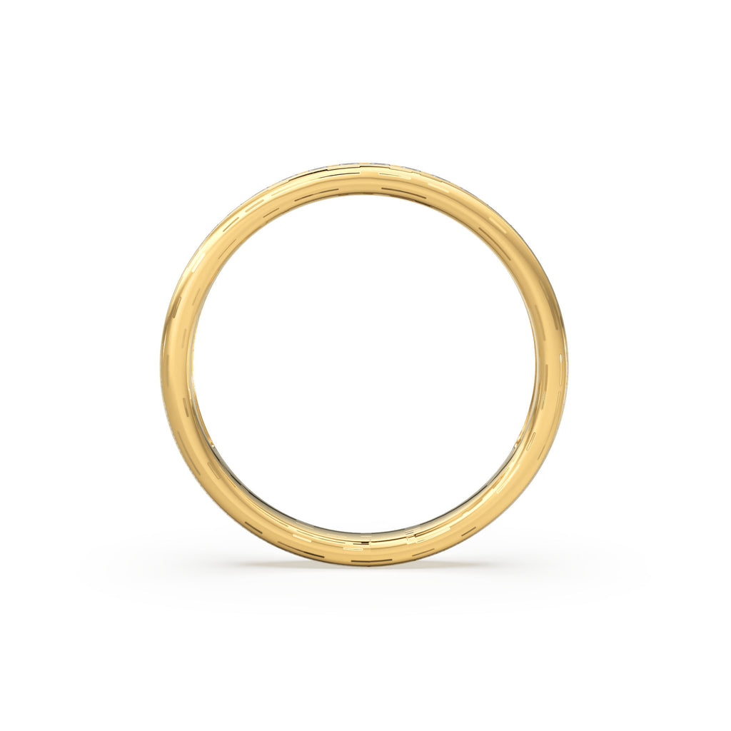 Princess Cut Diamond Half Eternity Ring 2.4mm 0.55 ctw 14k Gold / Channel Setting Wedding Band / Rose Gold White Gold