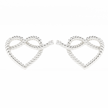 Load image into Gallery viewer, Diamond Rope Earrings 15 MM / 14k Gold Round Diamond Hoop Earrings / Knotted Rope Studs/ Designer High Jewelry Earrings / Christmas Gift /