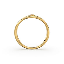 Load image into Gallery viewer, Open Circle Diamond Ring in 14k Gold / Dual Shank Unique Diamond Ring / Solitaire Cocktail Ring / Special Gift / Graduation Gift