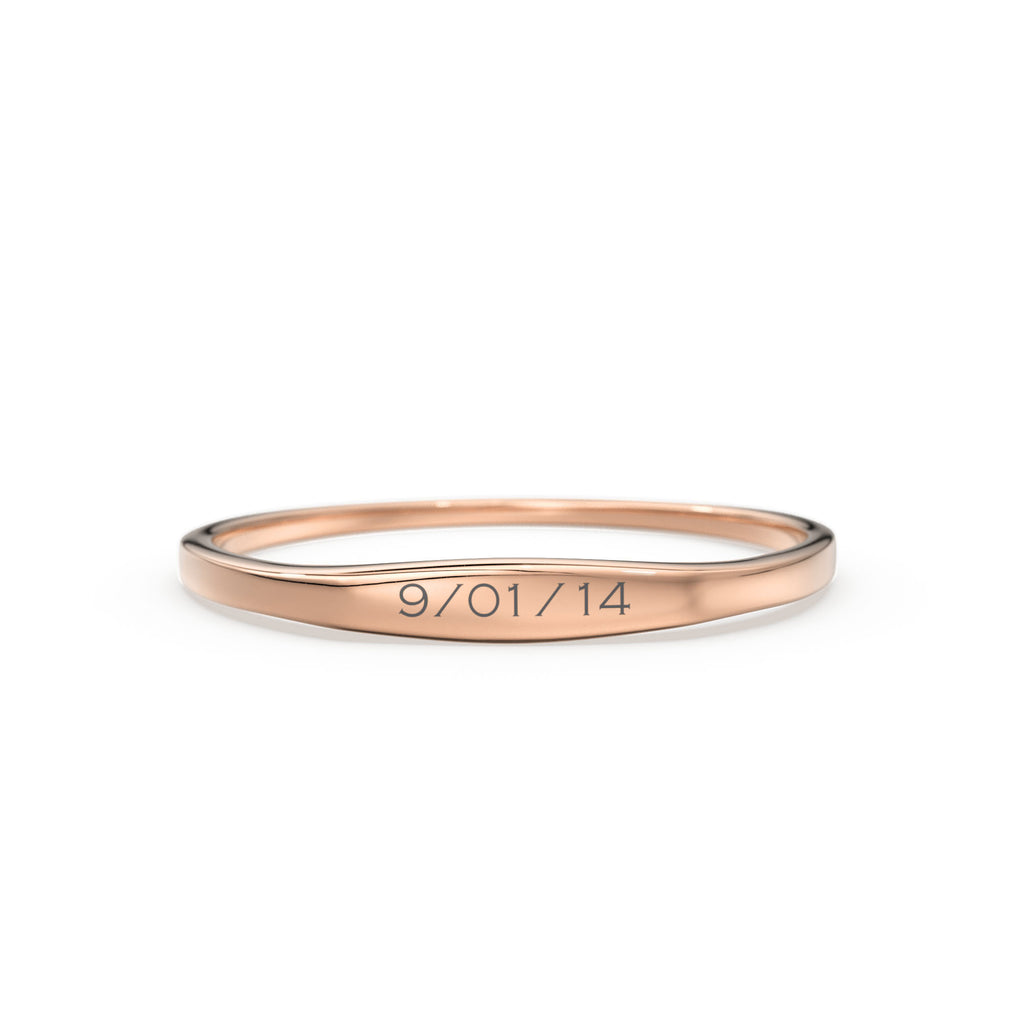 Engravable  Ring / 14k Name Ring / Rose Gold Pinky Ring / Initial Ring / Solid Gold Monogram Ring / Gold Personalized Ring / Engraved Ring