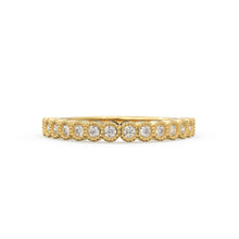 Load image into Gallery viewer, Diamond Wedding Ring / 14k Solid Gold Diamond Wedding Band Women / 0.32 Ctw Half Eternity Diamond Ring