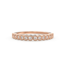 Load image into Gallery viewer, Diamond Wedding Ring / 14k Solid Gold Diamond Wedding Band Women / 0.32 Ctw Half Eternity Diamond Ring