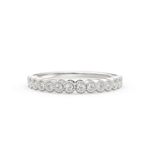 Load image into Gallery viewer, Diamond Wedding Ring / 14k Solid Gold Diamond Wedding Band Women / 0.32 Ctw Half Eternity Diamond Ring