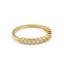Load image into Gallery viewer, Diamond Wedding Ring / 14k Solid Gold Diamond Wedding Band Women / 0.32 Ctw Half Eternity Diamond Ring