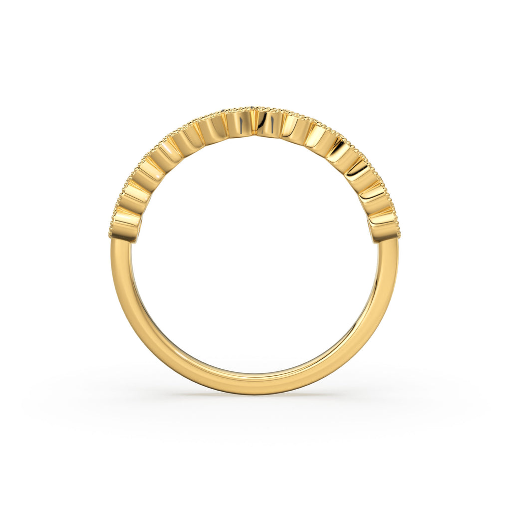 Diamond Wedding Ring / 14k Solid Gold Diamond Wedding Band Women / 0.32 Ctw Half Eternity Diamond Ring