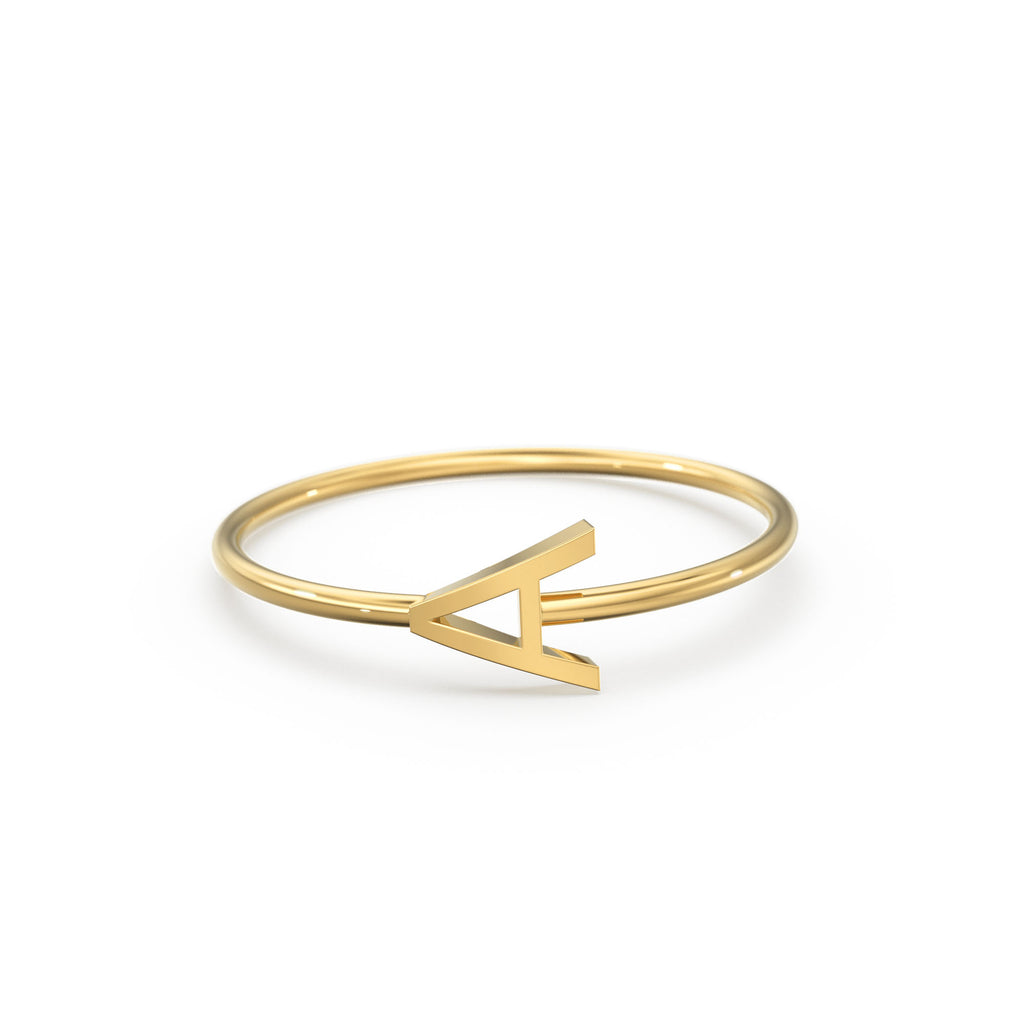 Gold Letter Ring / 14K Solid Gold / Letter Ring / Initial Gold Ring / Stackable Letter Ring / Stackable Initial Rings / Dainty Letter Ring