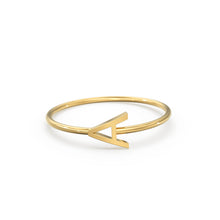 Load image into Gallery viewer, Gold Letter Ring / 14K Solid Gold / Letter Ring / Initial Gold Ring / Stackable Letter Ring / Stackable Initial Rings / Dainty Letter Ring