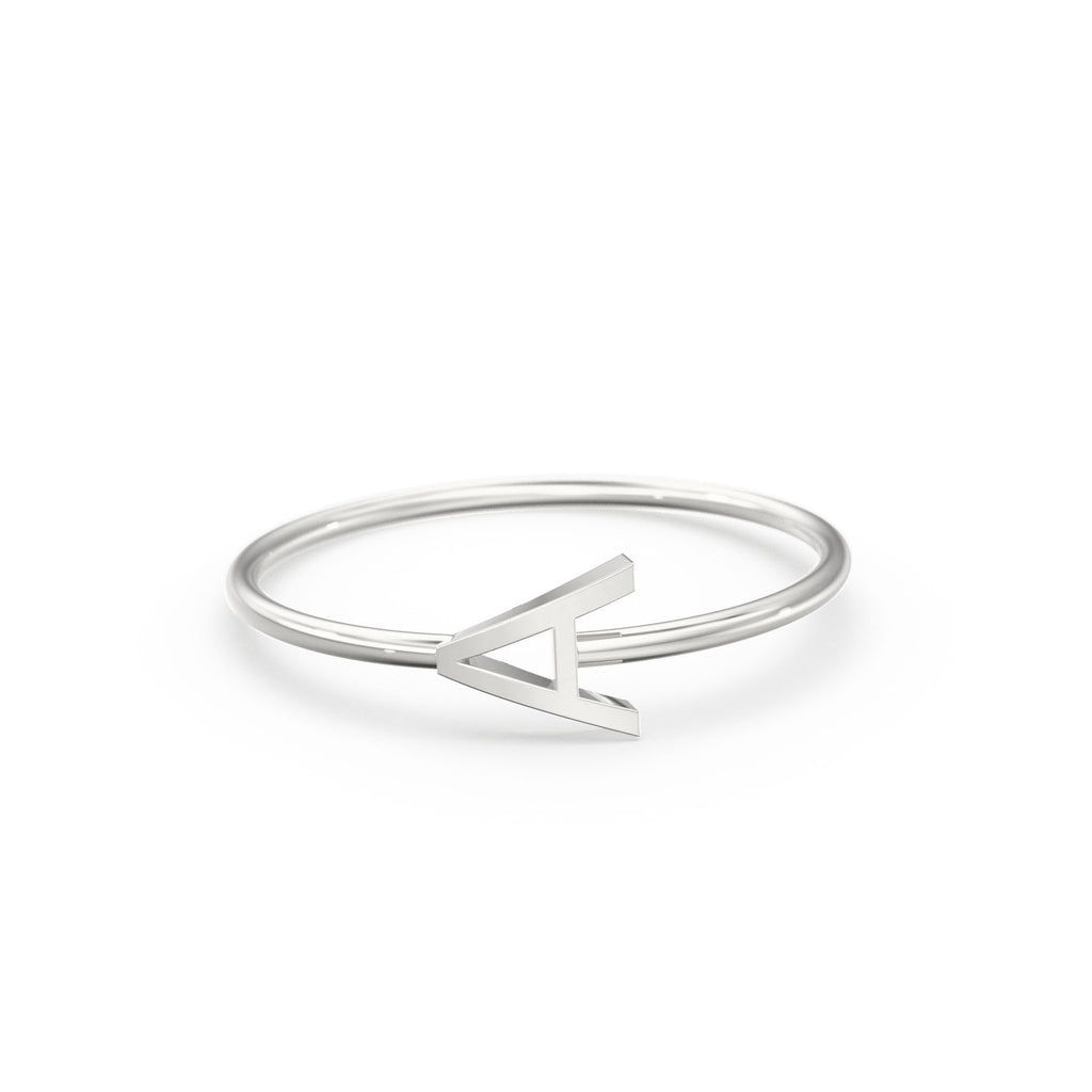 Gold Letter Ring / 14K Solid Gold / Letter Ring / Initial Gold Ring / Stackable Letter Ring / Stackable Initial Rings / Dainty Letter Ring