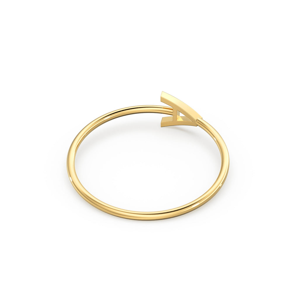 Gold Letter Ring / 14K Solid Gold / Letter Ring / Initial Gold Ring / Stackable Letter Ring / Stackable Initial Rings / Dainty Letter Ring