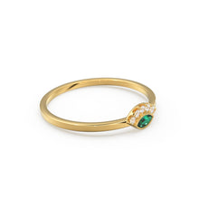 Load image into Gallery viewer, Emerald Ring / Marquise Cut Emerald Ring in 14k Solid Gold / Natural Emerald Ring / May Birthstone Ring / Dainty Emerald Ring