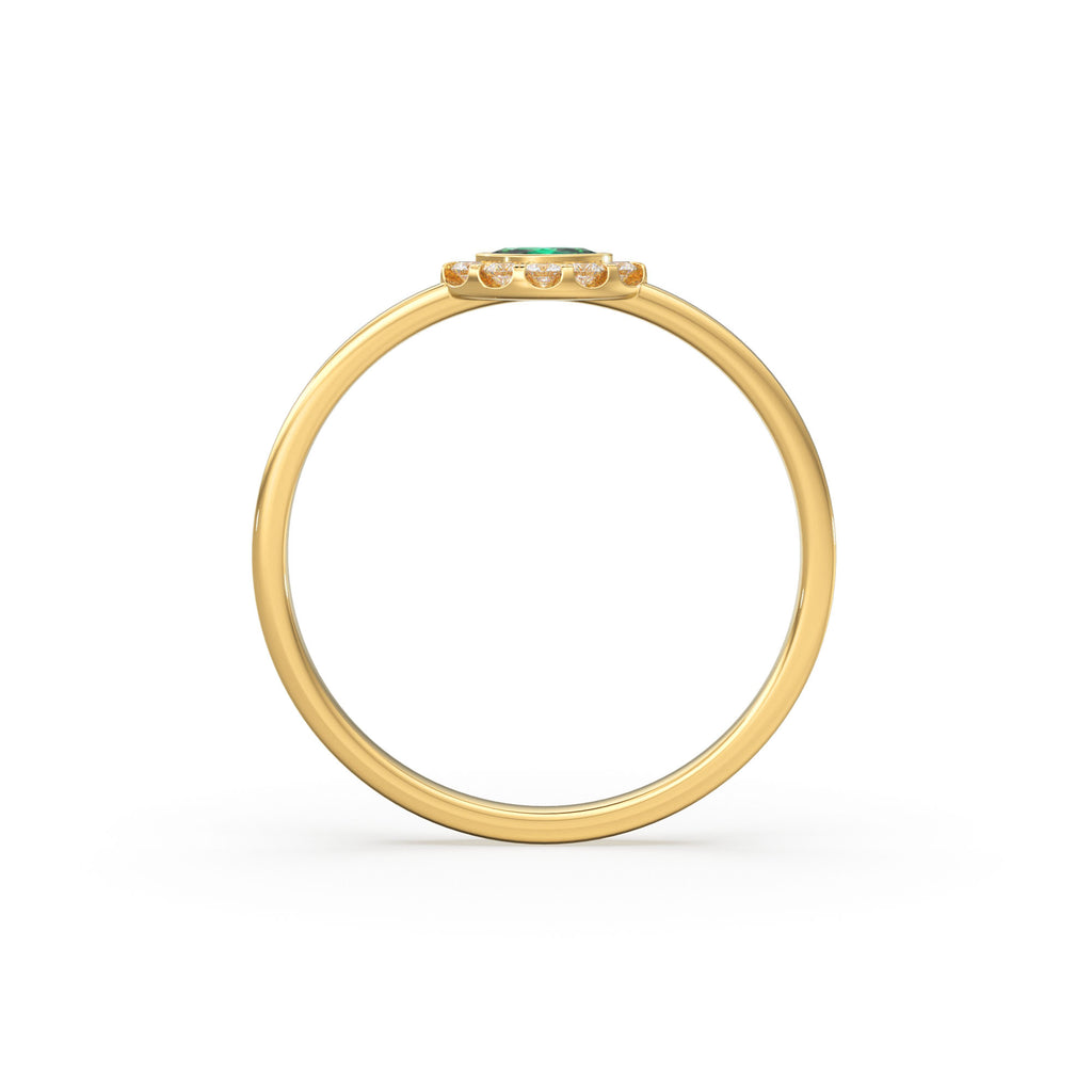 Emerald Ring / Marquise Cut Emerald Ring in 14k Solid Gold / Natural Emerald Ring / May Birthstone Ring / Dainty Emerald Ring