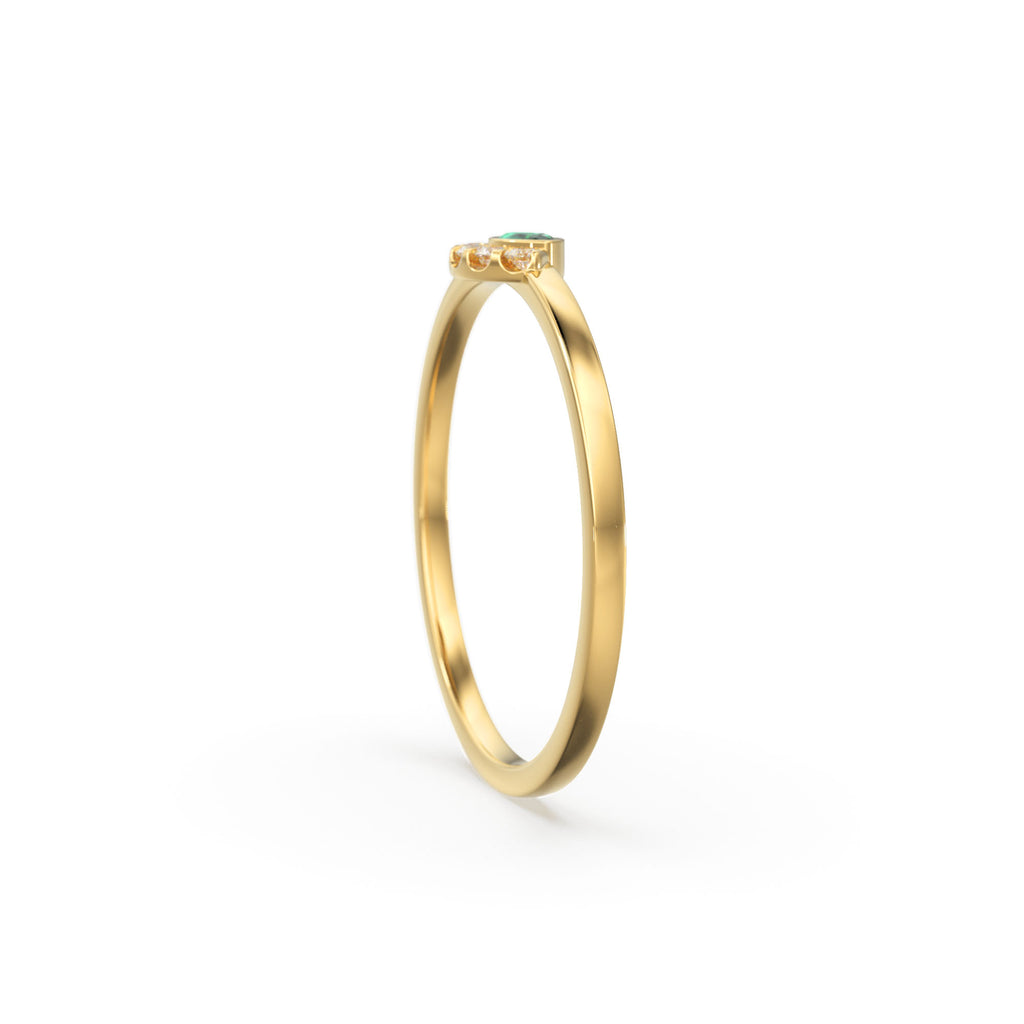 Emerald Ring / Marquise Cut Emerald Ring in 14k Solid Gold / Natural Emerald Ring / May Birthstone Ring / Dainty Emerald Ring