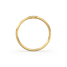 Load image into Gallery viewer, 14K Diamond Triangle Ring / Chevron V Ring / Solitaire Ring / Solid Gold Minimal Jewelry / Stacking Ring / Wedding Band Gift for her