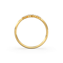 Load image into Gallery viewer, Cluster Ring in 14k Gold / Diamond Cluster Ring / Unique Diamond Stackable Ring / Diamond Wedding Band